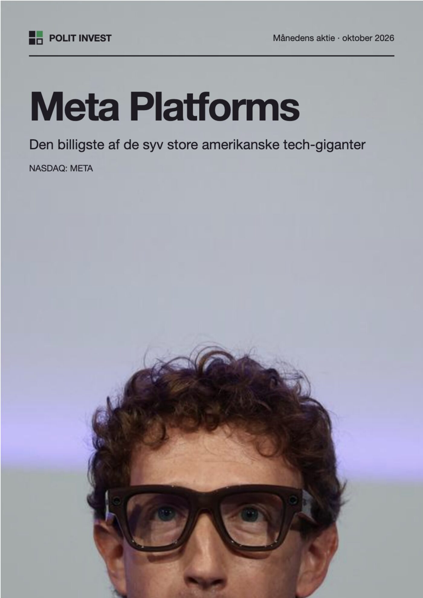 Forsiden af Månedens aktie: Meta Platforms, den billigste af de syv store amerikanske tech-giganter